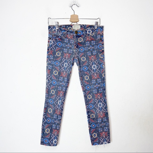 Current/Elliott Denim - Current Elliot Tapestry Raw Hem Ankle Skinny Jeans